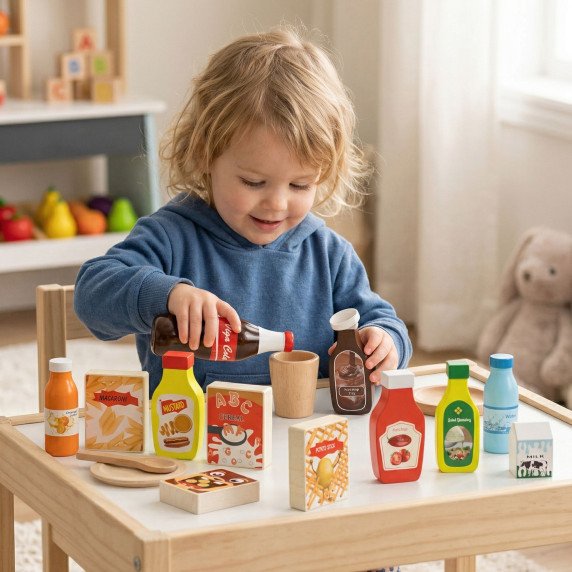 VIGA Medinis užkandžių ir gėrimų rinkinys, kuriame yra 12 maisto produktų