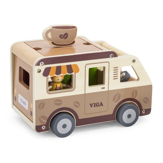 VIGA Maisto automobilis Medinis kavinės cukražirgis
