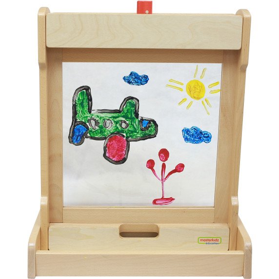 MASTERKIDZ 2-in-1 stalas tapybai su langeliu ir juodraščio stovu