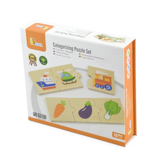Viga Toys medinis loginis galvosūkis 24 dalių