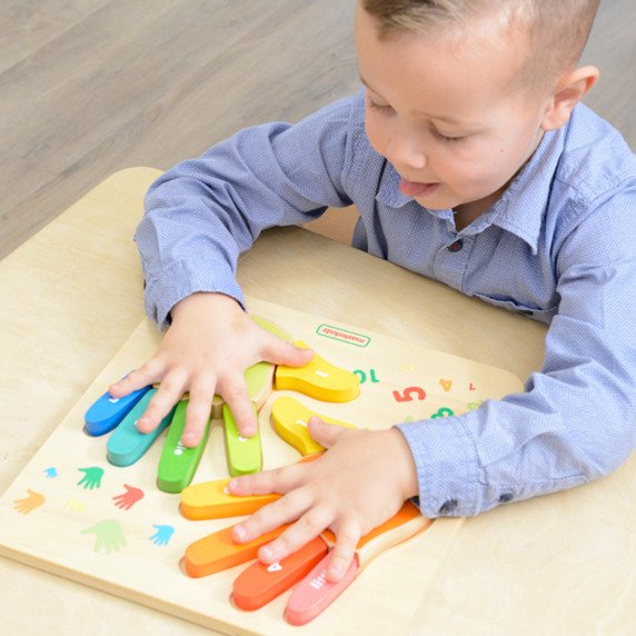 MASTERKIDZ Edukacinė medinė pirštų skaičiavimo lentelė