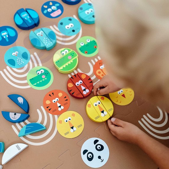 TOOKY TOY Įgūdžių žaidimas Su gyvūnų blokais FSC sertifikuoti