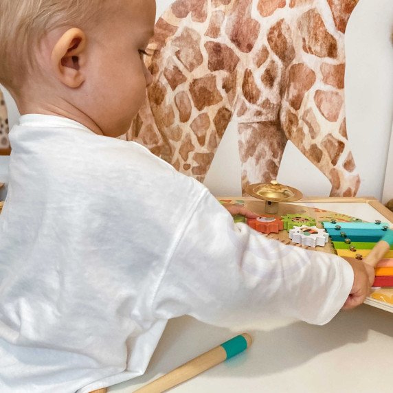 TOOKY TOY Daugiafunkcinis Instrumentų Muzikos Centras Ksilofonas Ratų Grotuvas Būgnas Simbalas Valgomoji Įranga