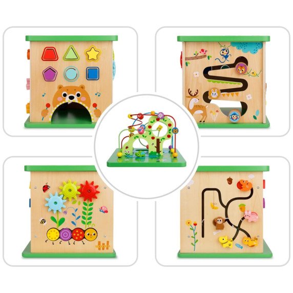 TOOKY TOY Edukacinis Kauliukų rūšiavimo labirintas Susipynęs 5-iš-1