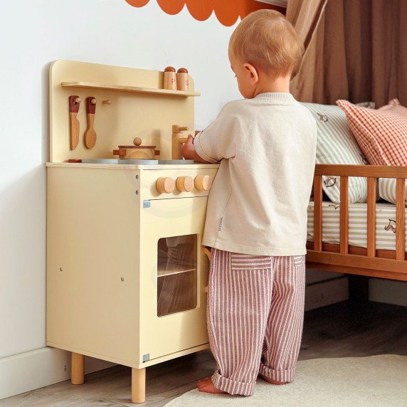 TOOKY TOY Medinis Beždžionėlių virtuvėlė su priedais