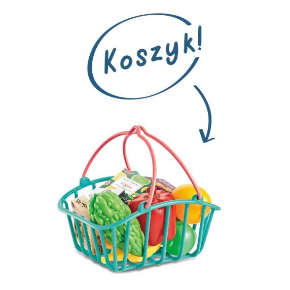 WOOPIE parduotuvės supermarketų pirkinių vežimėlis skeneris kasos aparatas svaras + 47 priedai.