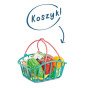 WOOPIE parduotuvės supermarketų pirkinių vežimėlis skeneris kasos aparatas svaras + 47 priedai.