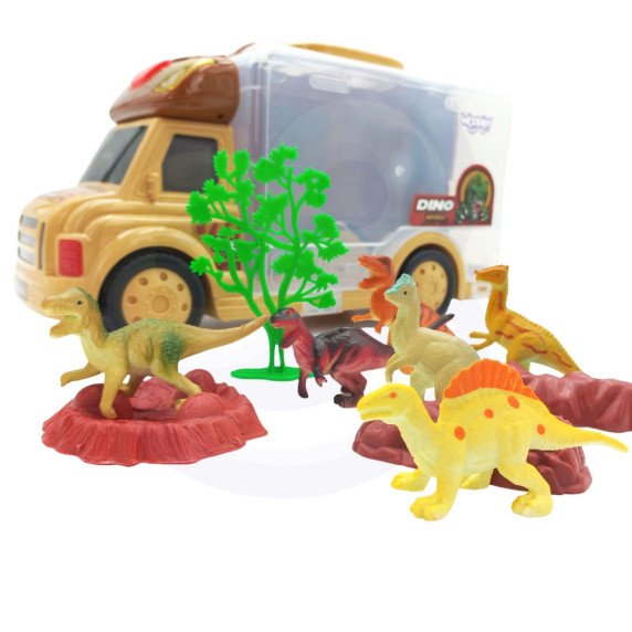 WOOPIE Rinkinys Automobiliui 2in1 Lagaminas + Dinozaurų Figūrėlės 6 vnt.