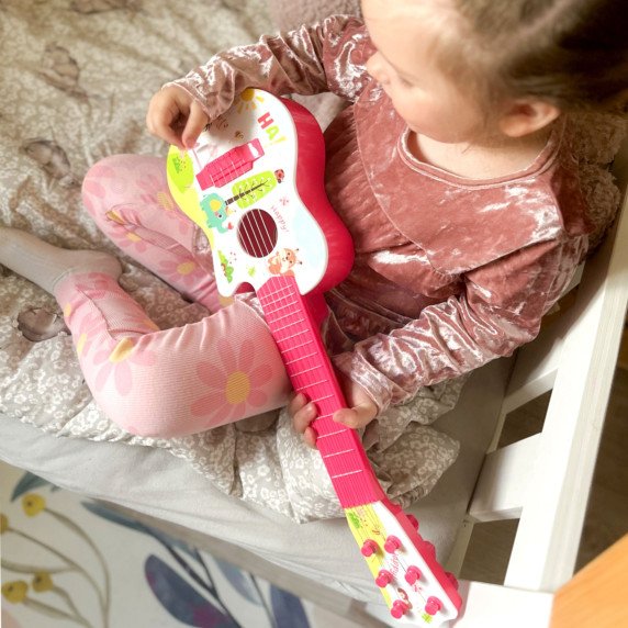 WOOPIE Akiški gitara vaikams, rožinė, 55 cm