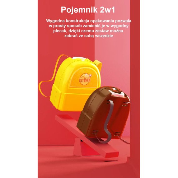 Woopie ledinis kavinės žaidimų rinkinys virtuvėje kuprinei 36 vnt.
