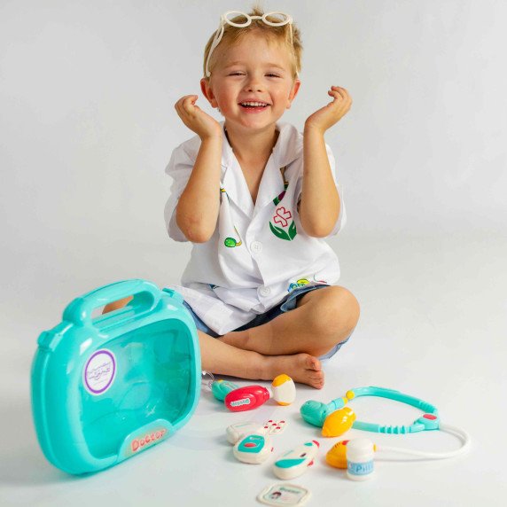 WOOPIE medicininis rinkinys Mažas Daktaras Daktaras Deimantinėje lėkštėje Šviesa Garsas + Priedai