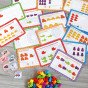 WOOPIE Montessori mokomasis rinkinys skaičiuoti, rūšiuoti spalvas, transporto priemonės 83 vnt.