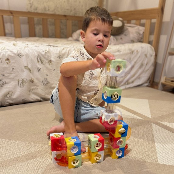 WOOPIE Marmuro trasa kamuoliui Rinkinys Trasa konstrukcijos Blokai 3D