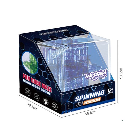 WOOPIE 3D raktukų lošimo kubas su kamuoliu arkadinė galvosūkio mėlyna puzzle