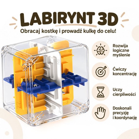WOOPIE galvosūkiai Logikos žaidimas 3D Labirinte Daugiaspalvių Kubas