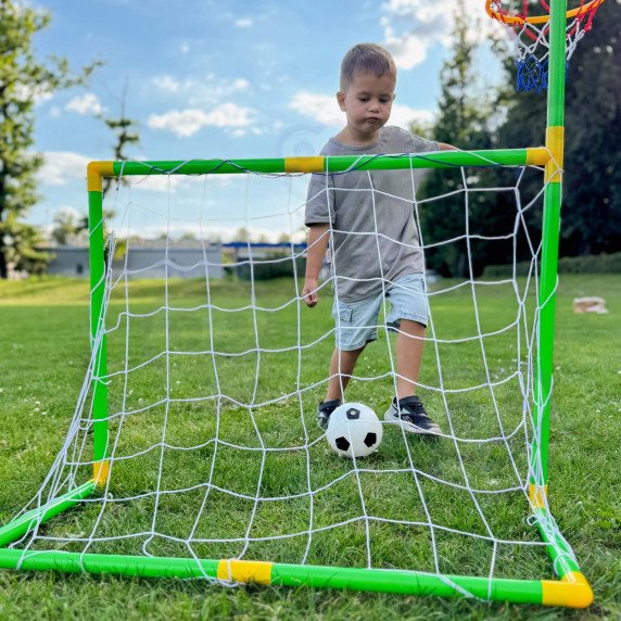 WOOPIE 2-in-1 Krepšinio Rinkinys: Futbolo Vartininkas + Krepšinio Kamuolys