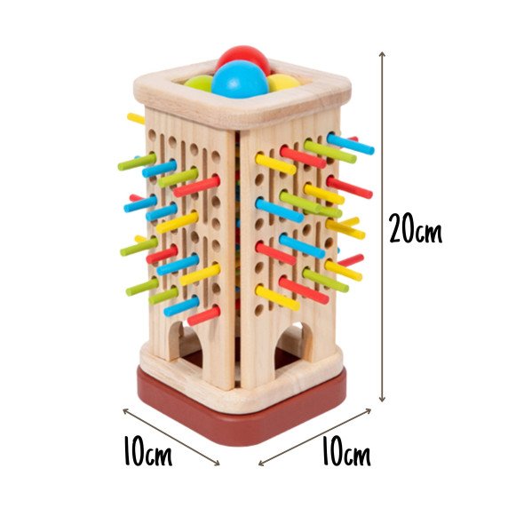 Woopie Mediniai Montessori Įgūdžių Žaidimo Stiebai kamuoliai 3D Bokštas