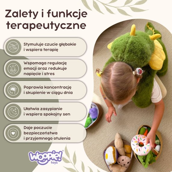 WOOPIE Dinozauras Anti-Streso Jutiklinis Svorio Užkimštas Žaislas Sunkus Meškiukas Pliušinis Žaislas 65cm 1500g