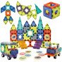 WOOPIE Magnetiniai Blokai 3D Rinkinys Pilies Transporto Priemonės 71 vnt.