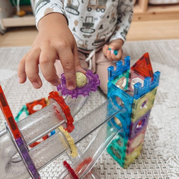 WOOPIE Magnetinės Konstrukcijų Blokėlių 3D Mokomasis Rinkinys Kambarių Traukinys 126 vnt.