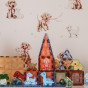 WOOPIE Magnetiniai Konstrukciniai Blokai Šviečiantis 3D Dinozaurų Parkas 124vnt.