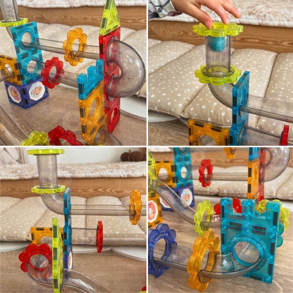WOOPIE Magnetinės Konstrukcijų Blokai 3D Mokomasis Rinkinys Kamuolių Trajektorija 113 vnt.