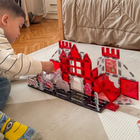 WOOPIE Magnetiniai Blokai 3D Gaisrininkų Rinkinys 48 vnt.
