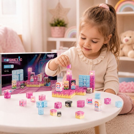 WOOPIE Magnetinės Statybinės Blokė Scene 59 vnt.