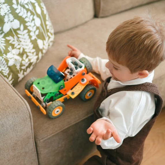 WOOPIE Statybos plytelės rinkinys STEM Transporto priemonės 163 vnt.