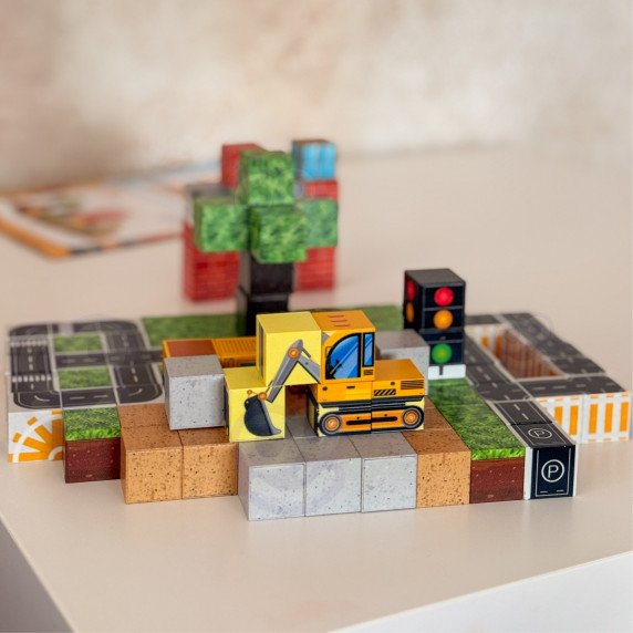 WOOPIE Magnetiniai statybos blokai Statybvietė 115 vnt.