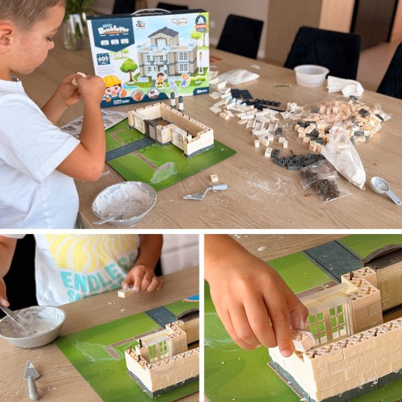 WOOPIE DIY statybos rinkinys, kuris leidžia pastatyti sapnų namą iš plytelių, 603 vnt.