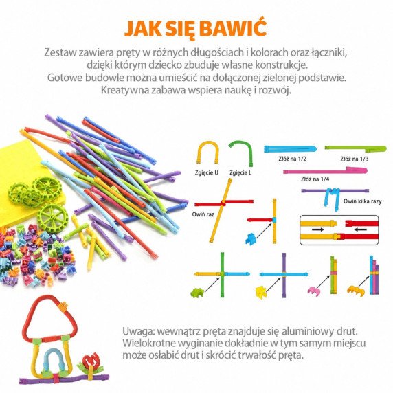 WOOPIE 3D statybos rinkinys 71 vnt. Dinosaurų blokai Kūrybiniai lazdelės