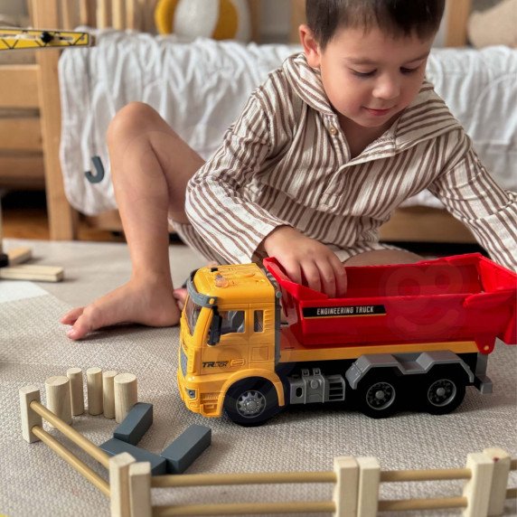 WOOPIE 1:12 Mastelio Statybinis Dėlių Gervės Automobilis su Šviesos ir Garso Efektais
