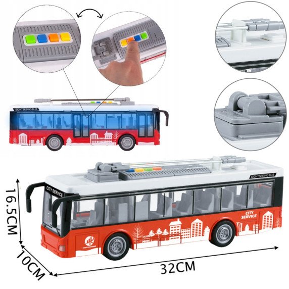 WOOPIE autobusas troleibusas interaktyvus elektrinis 1:16