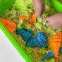 WOOPIE Kinetic Sand 1,5 kg rinkinys XXL Gyvūnai ZOO Safari stalas su formomis