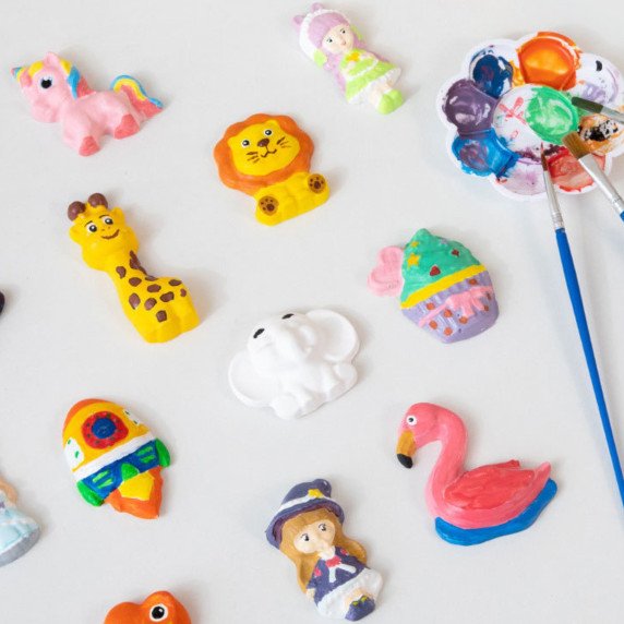 WOOPIE DIY tapybos rankų darbo rinkinys - Pagaminkite gipso liejinius ir nudažykite - Gyvūnų rinkinys