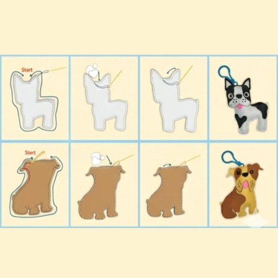 Woopie DIY raktų pakabukų siuvimo rinkinys vaikams