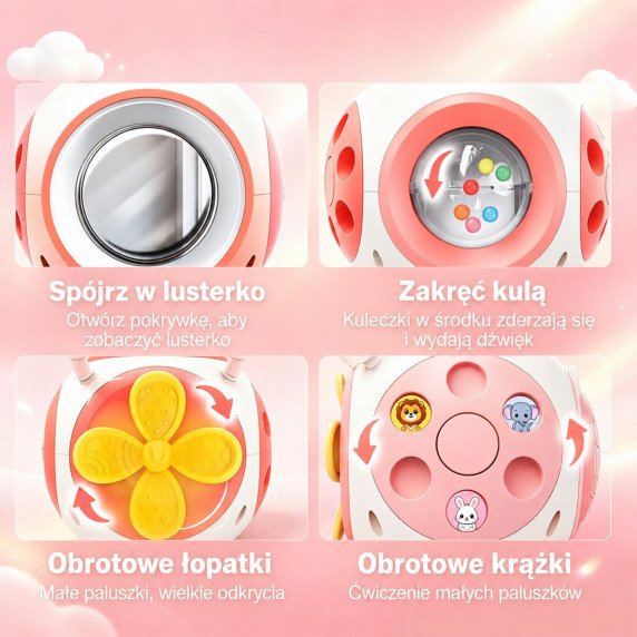 WOOPIE Formų rūšiavimo pamokantis pianinas vaikams, rožinis