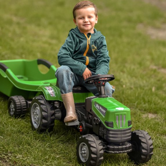 WOOPIE Didelis PowerTrac Pėdų Traktorius su XXL Puspriekabės