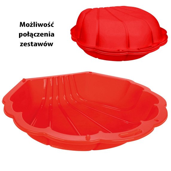 WOOPIE Smėlio Baseino Kaušas Raudonas 3in1 Džiovinamas Baseinas 1 vnt.