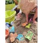 WOOPIE GREEN Smėlio žaidimo rinkinys su vežimėliu 13 dalių, BIODEGRADUOJAMAS ORGANINIS MEDŽIAGAS