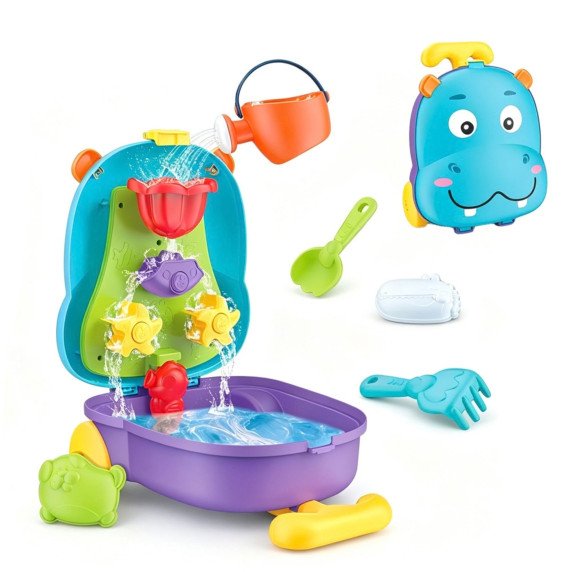 WOOPIE HIPPO Smėlio ir vandens rinkinys 2 į 1 Dėžė Vandens staliukas