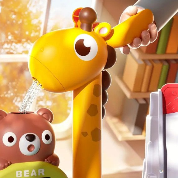 WOOPIE 4-in-1 Vandens staliukas, Žvejybos žaidimas, Praustuvas, Vandens sklaida, Žirafė