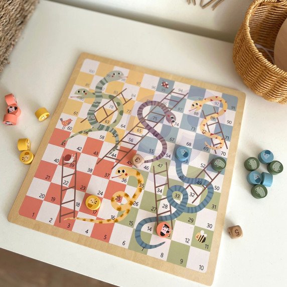 WOOPIE GREEN Logikos stalo žaidimai 2 viename Ludo + Žmės ir Laiptai
