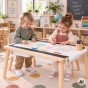 WOOPIE GREEN Medinis 4-in-1 veiklos stalas Kreidinės lenta Konteineriai miesto žemėlapiai Paveikslėlių piešiniai