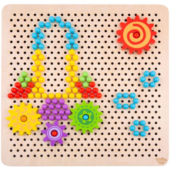 TOOKY TOY Montessori Mozaikos galvosūkių lenta su smeigėmis „Climbing“ 88 vnt.