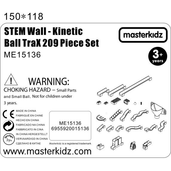 MASTERKIDZ Kamuoliukų trasos konstruktorius (209 vnt.)