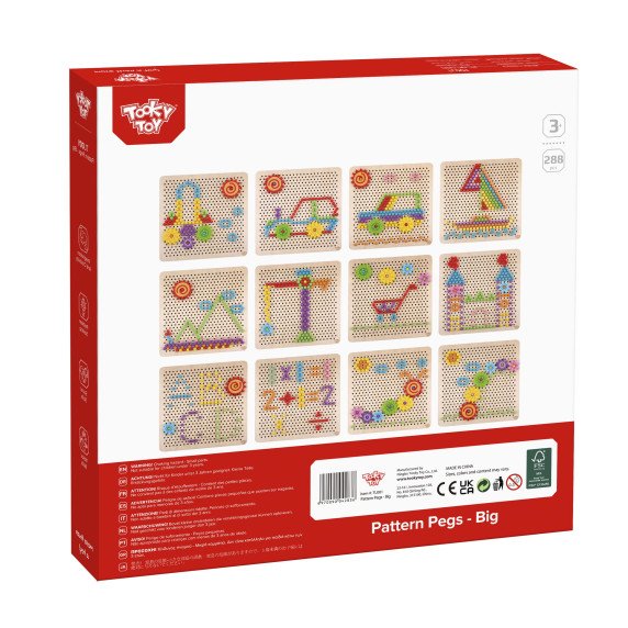 TOOKY TOY Montessori Mozaikos galvosūkių lenta su smeigėmis „Climbing“ 88 vnt.