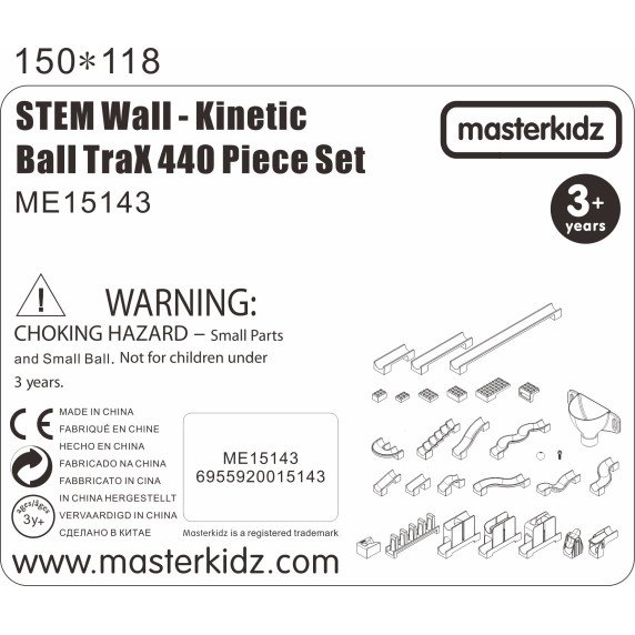 MASTERKIDZ Konstrukcinis rinkinys kamuoliuko trasai (440 vnt.)