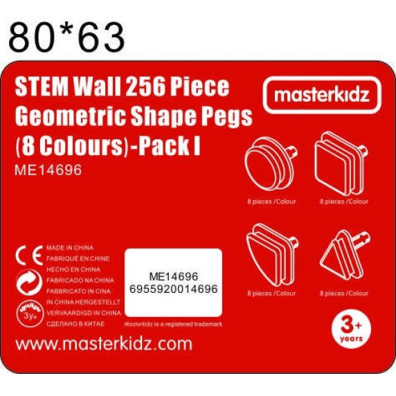 MASTERKIDZ Geometrinių kištukų rinkinys (256 vnt.)